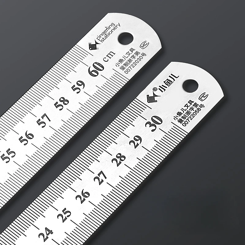 الفولاذ المقاوم للصدأ المعادن مسطرة مستقيمة الدقة مزدوجة الوجهين أداة قياس الدقة مقياس متري حاكم الملحقات 15-40 سنتيمتر