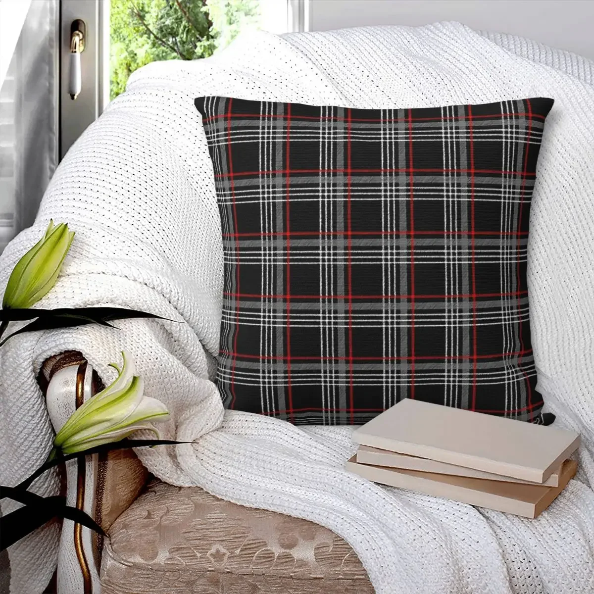 GTI Tartan Pillowcase Polyester Pillows Cover Cushion Comfort Throw Pillow Sofa Decorative Cushions Used for Bedroom Living Room