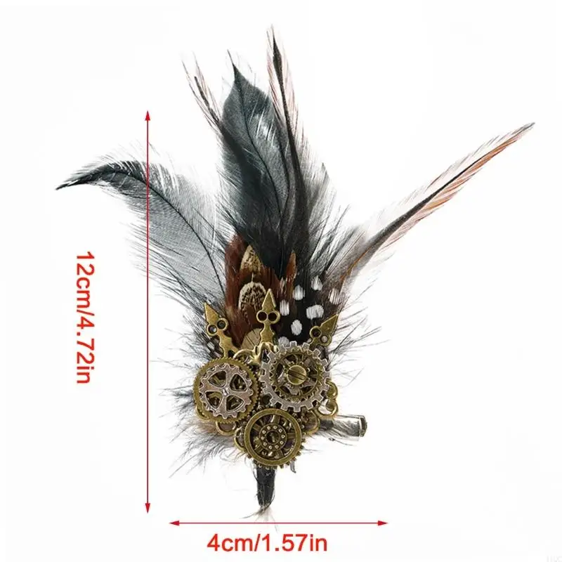 2025 Nieuwe versnellingsbak broche pin kraag hoed pin sieraden steampunk haarclip corsages veerbroche revers pin