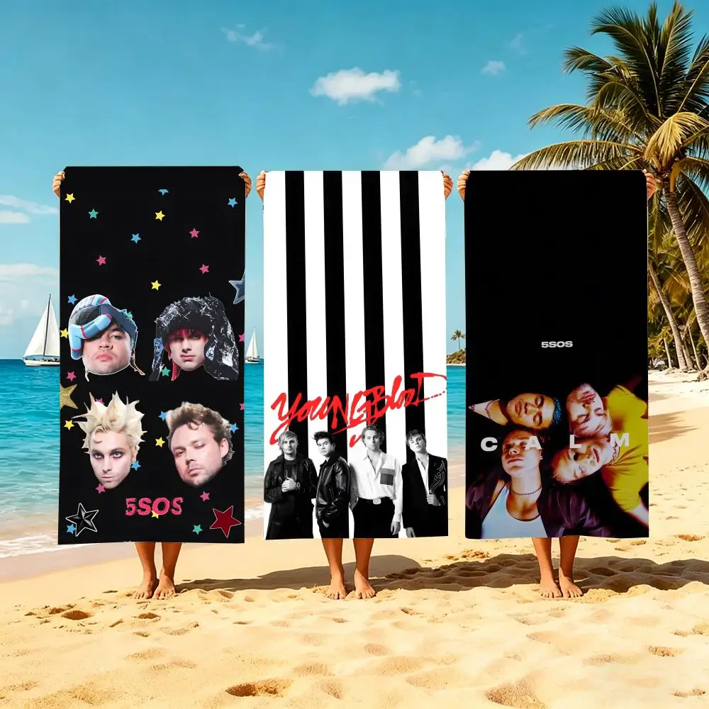 Band 5 Seconds of Summer Towel Microfiber Beach Towel Quick Dry Absorbent Soft for Swimming Yoga Resort Travel Camping