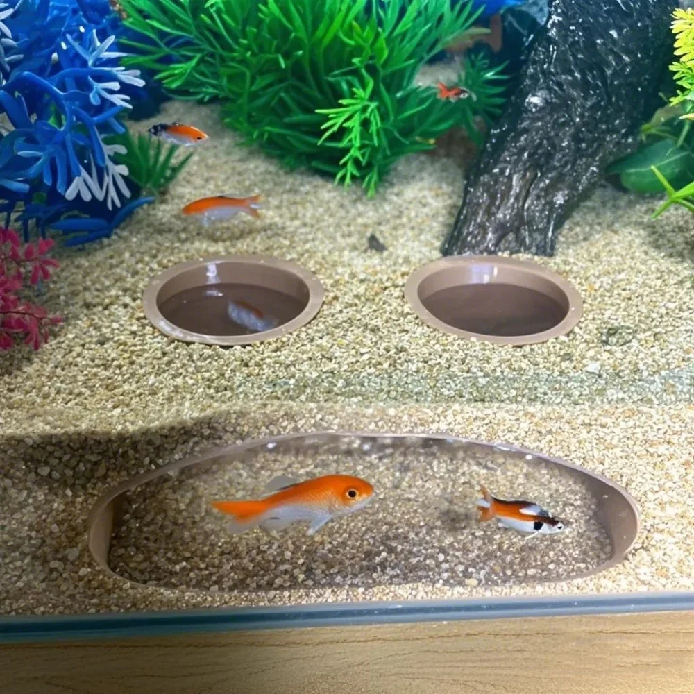 Esconderijo de cueva de acuario de doble apertura, decoración de pecera de resina ABS para corydoras y loaches Kuhli, hábitat de refugio Natural