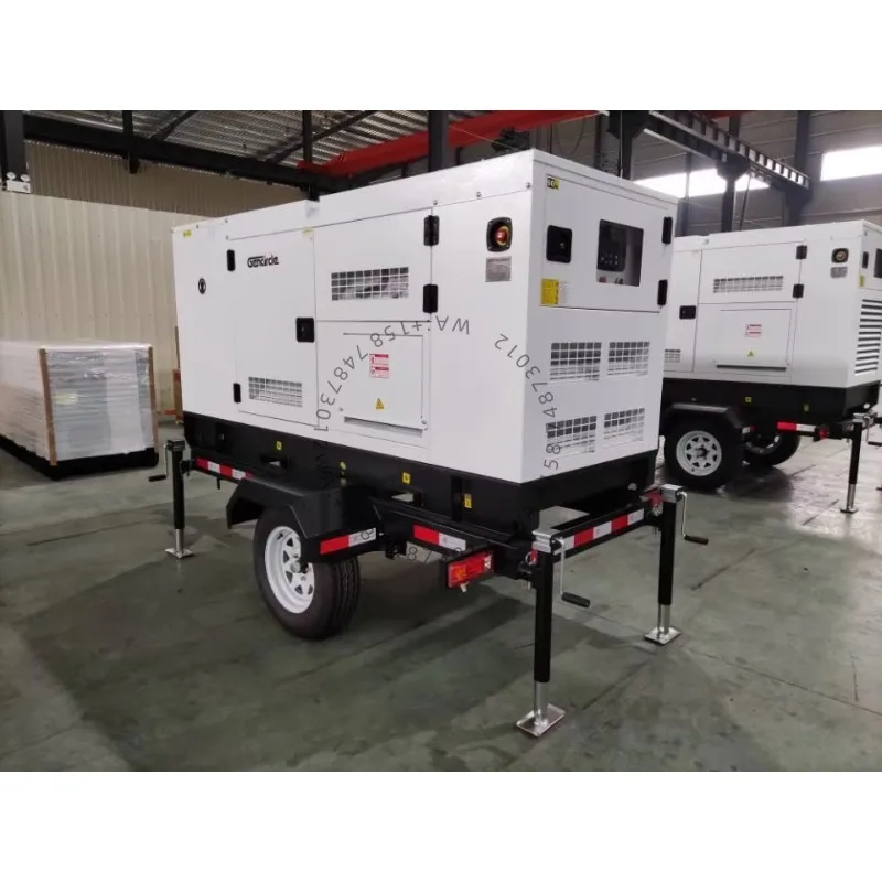Portable Power Station 20KVA 30KVA 50KVA 100KVA 150KVA 200KVA KW Silent Soundproof Trailer die sel Generator 2 Wheels/4 Wheels