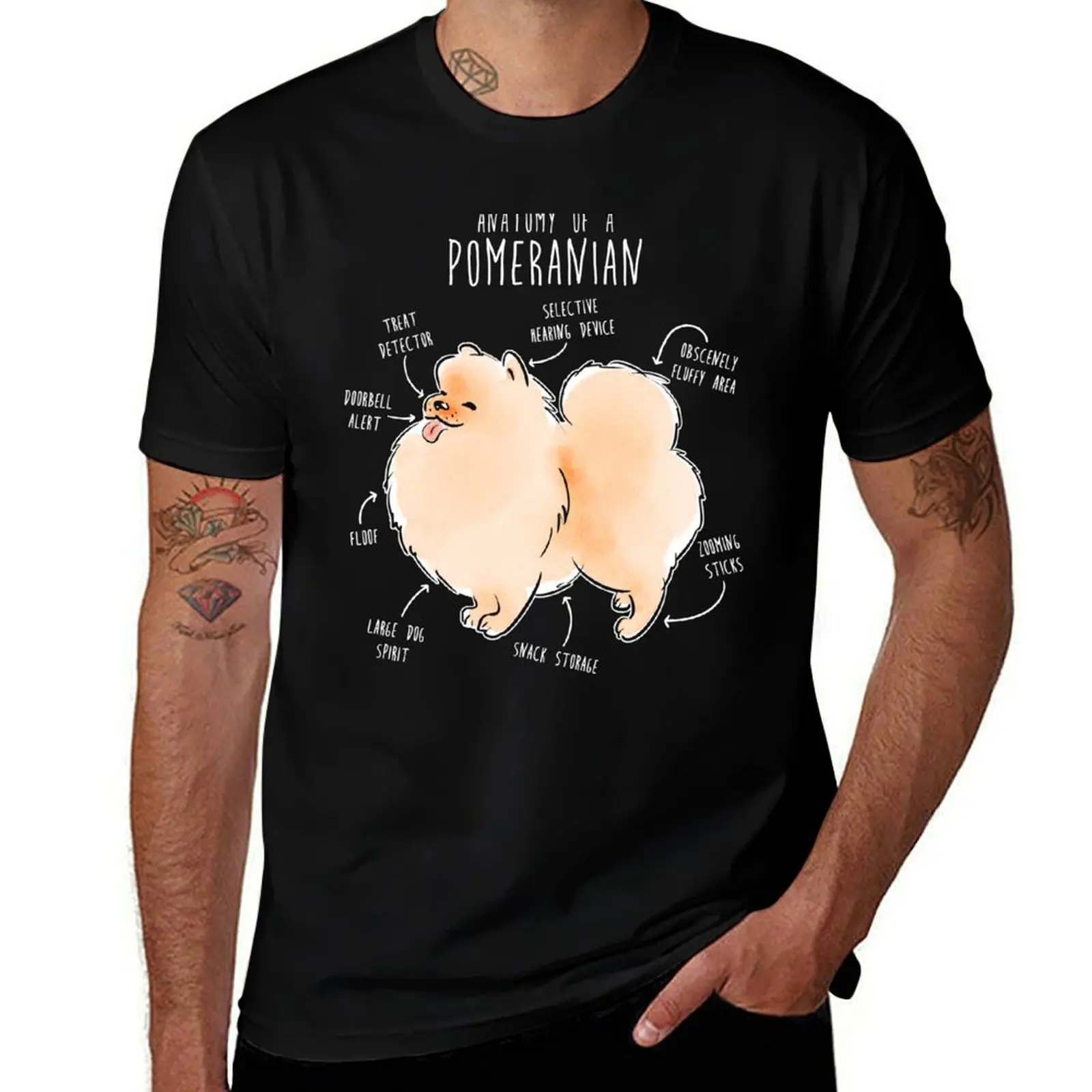 Pomeranian Anatomy T-Shirt t shirts for man slim fit T-Shirt