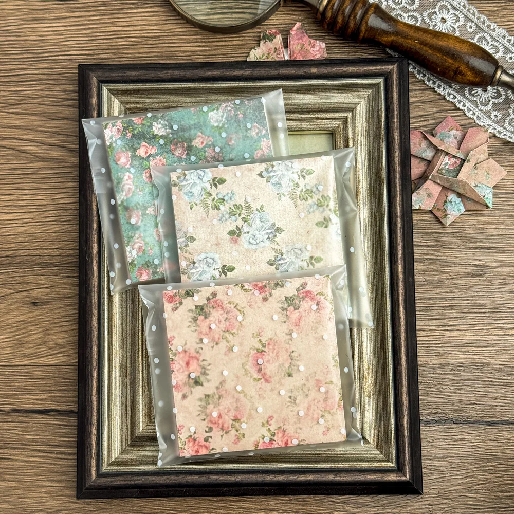 60 Sheet Shabby Flower Texture Craft Paper Junk Journal Ephemera Vintage Flower Small Backdrop Scrapbooking Material Paper Pack view 4