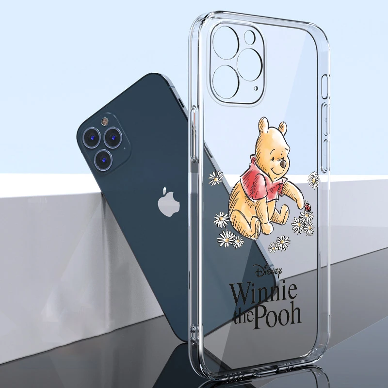 Winnie The Pooh For Apple iPhone 14 13 12 11 Pro Max Mini XS Max X XR 7 8 Plus 5S Silicone Transparent Phone Case Coque Capa