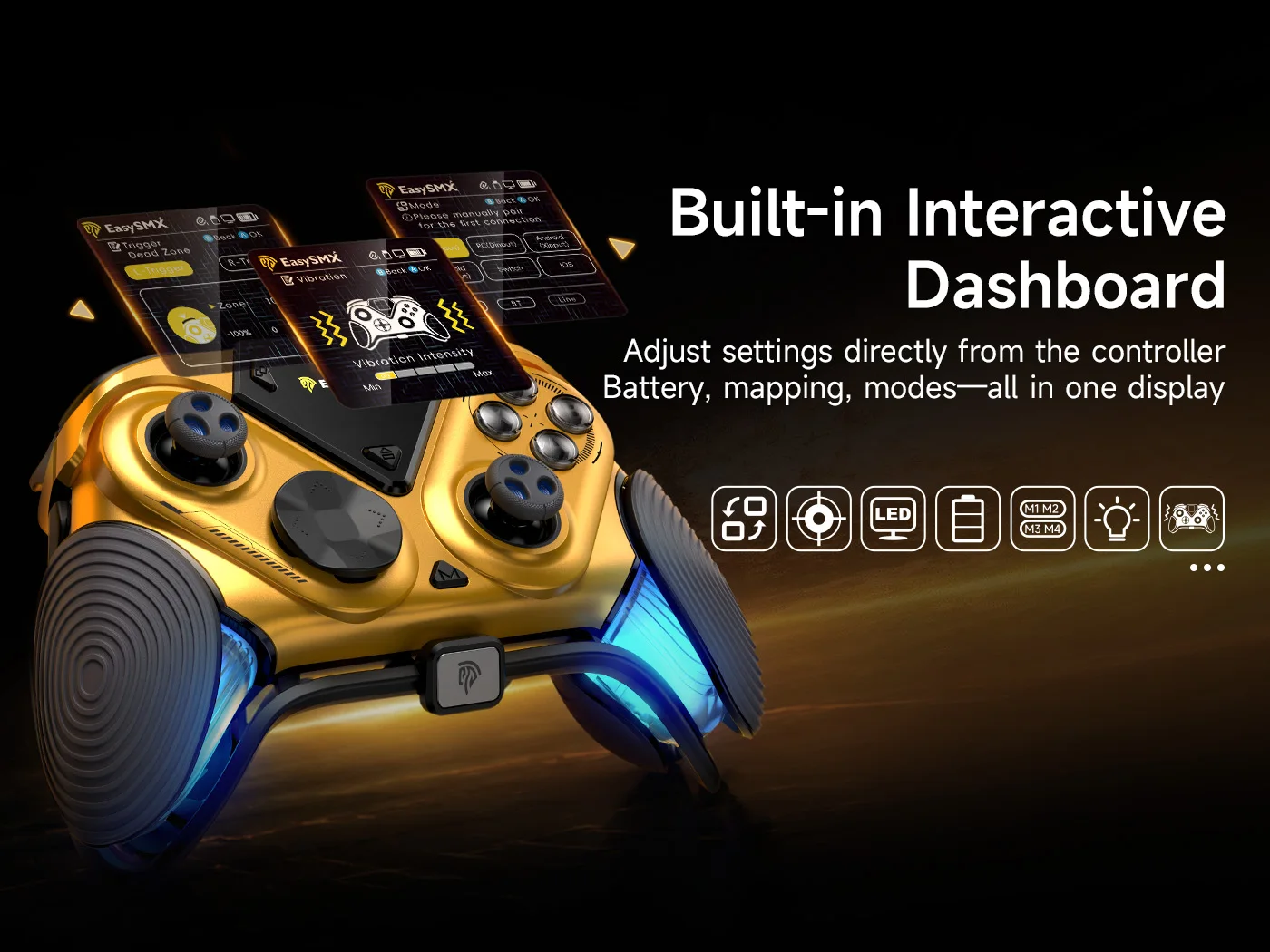 EasySMX D15 3-Modus-Spielcontroller, Gamepad mit TMR-Joystick, RGB-Ladestation für Nintendo Switch, PC, Android, iOS – Detail 3