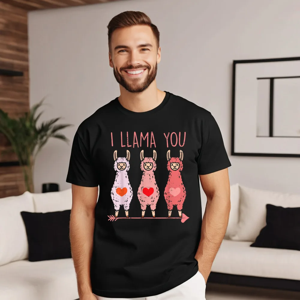 

I Llama You Cute Valentines Casual T-shirts Gift Idea All Cotton Labor Day Tops & Tees Tops Shirts Short Sleeve Funny Crewneck