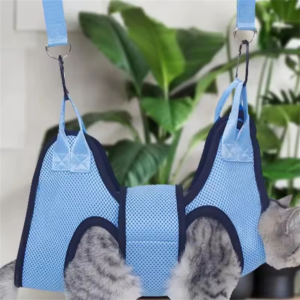 Haustier-Pflegehängematte mit Sicherheitsgurt, Kratzschutz, Haustier-Nageltrimm-Hängematte, Hunde- und Katzen-Schönheits-Hängematte, Haustierzubehör – Detail 3