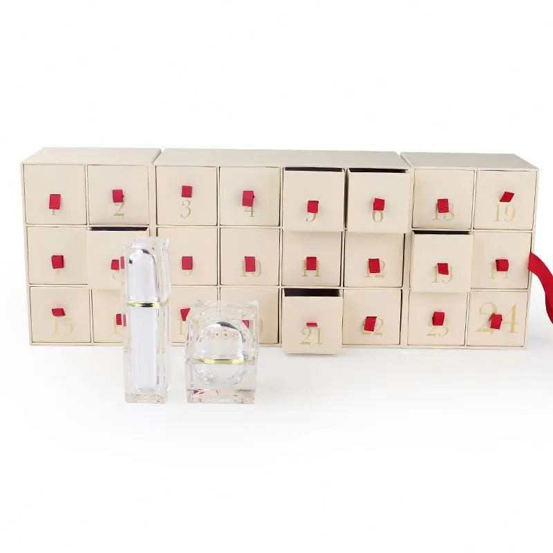 customized. High Quality Advent Calendar Box With 24 Drawer Box Empty Size Advent Calendar Box With Ribbon