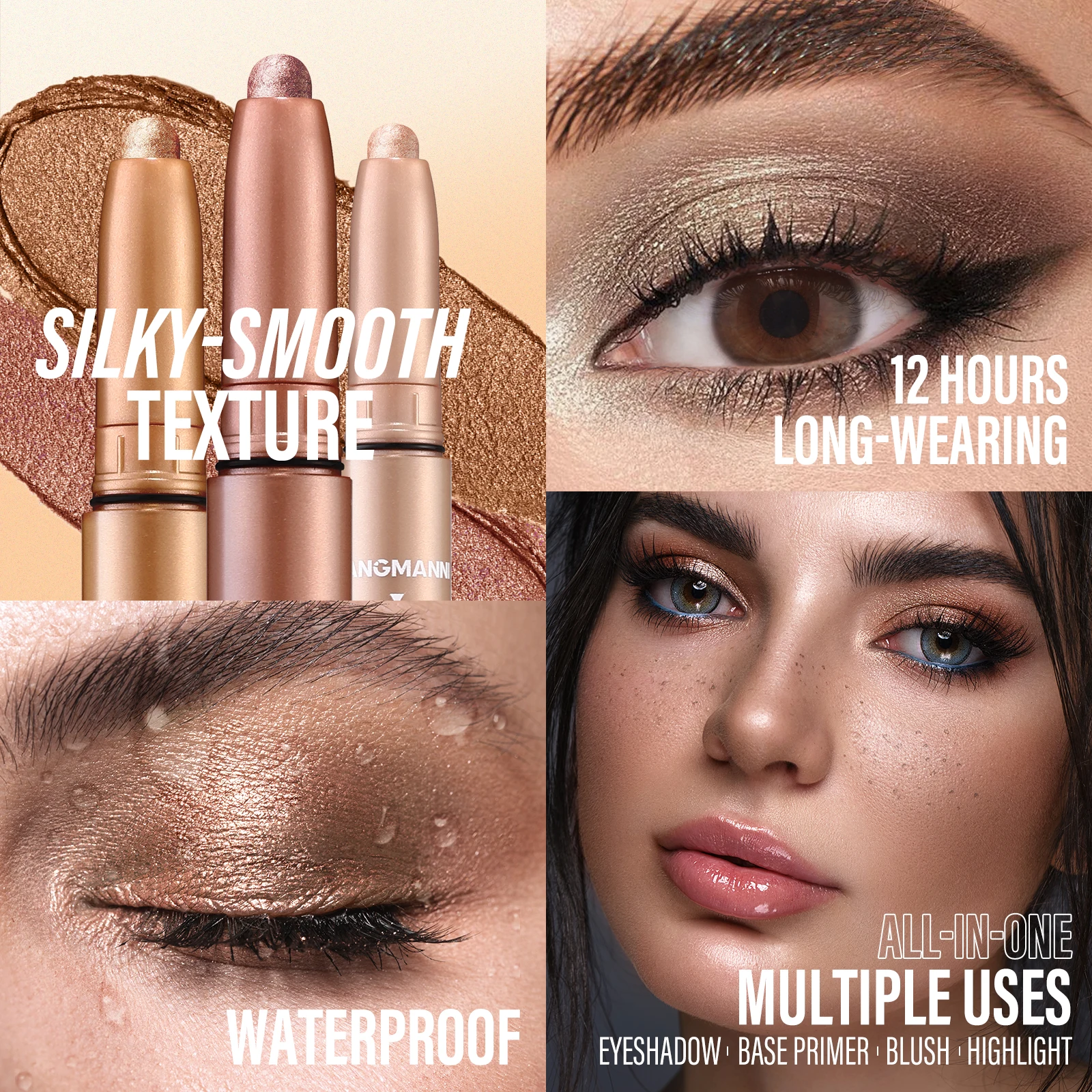 Multi Functional Eye Shadow Stick Silk Smooth Texture Lasting Makeup Easy to Apply to Create Perfect Eye Makeup