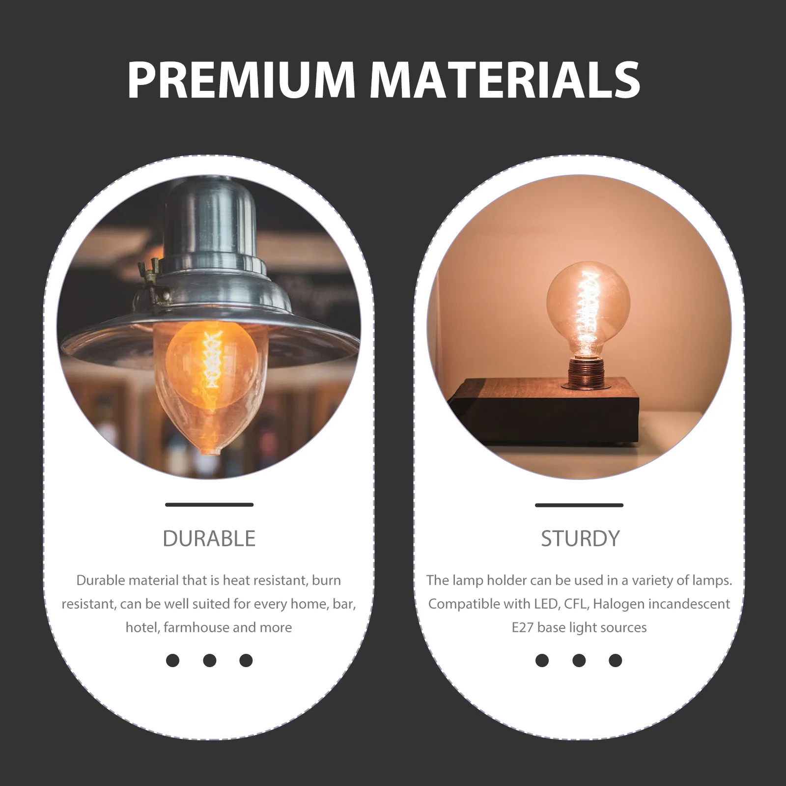 12Pcs Ceramic Light Bulb Holder E27 Threaded Lamp Socket Burn Resistant Stable Performance for Ceiling Wall Chandelier Lights