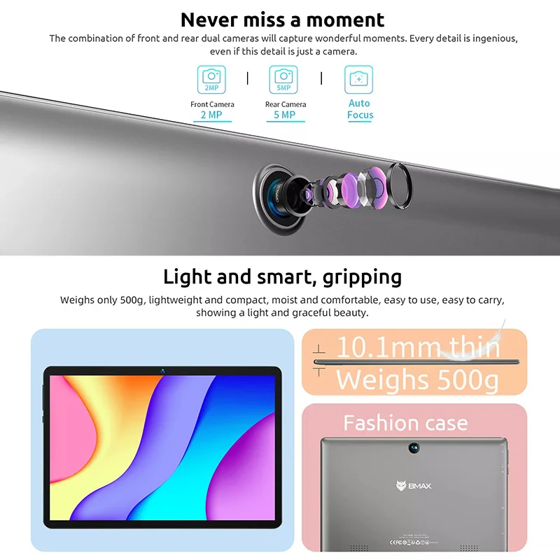 Tavoletta per bambini BMAX I9 Plus |   10,1" HD |   Android 15 |   8 GB+64 GB |   Quad-Core RK3562 |   WiFi 6 |   Custodia antiurto |   Controllo parentale |   L L