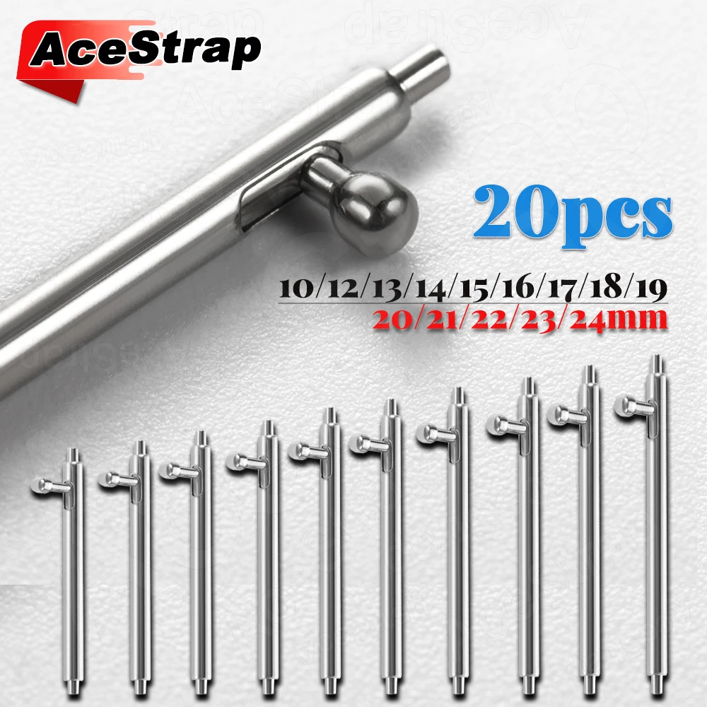 20pcs 1.5mm Diameter Watch Pin Repair Tool Kits Quick Release Watch Strap Spring Bars Steel 20mm 22mm 18mm 16mm 19mm 10-24mm