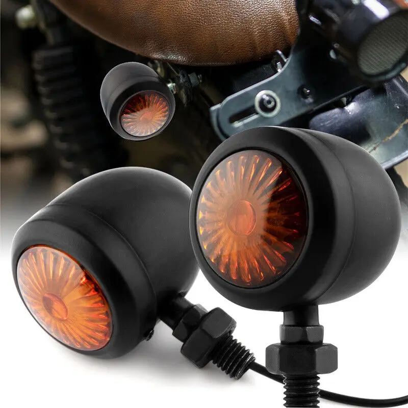 

12V Metal Retro Motorcycle Turn Signal LED Taillights Universal Scooter Indicator Motorbike Accessorie for Honda Suzuki Kawasaki