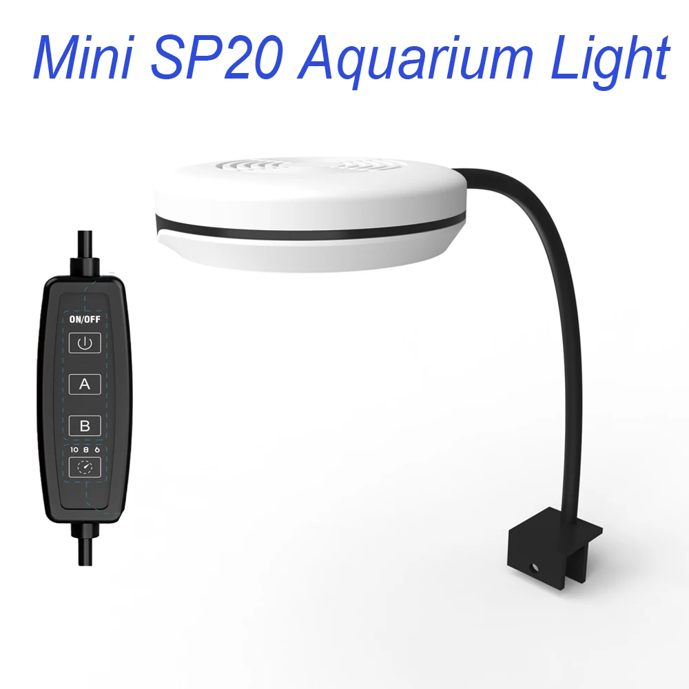 4x5W Saltwater Freshwater Refugium Mini LED Aquarium Light With 6/8/10 hours Timer Dimmer For Bowl Small Aquarium Application