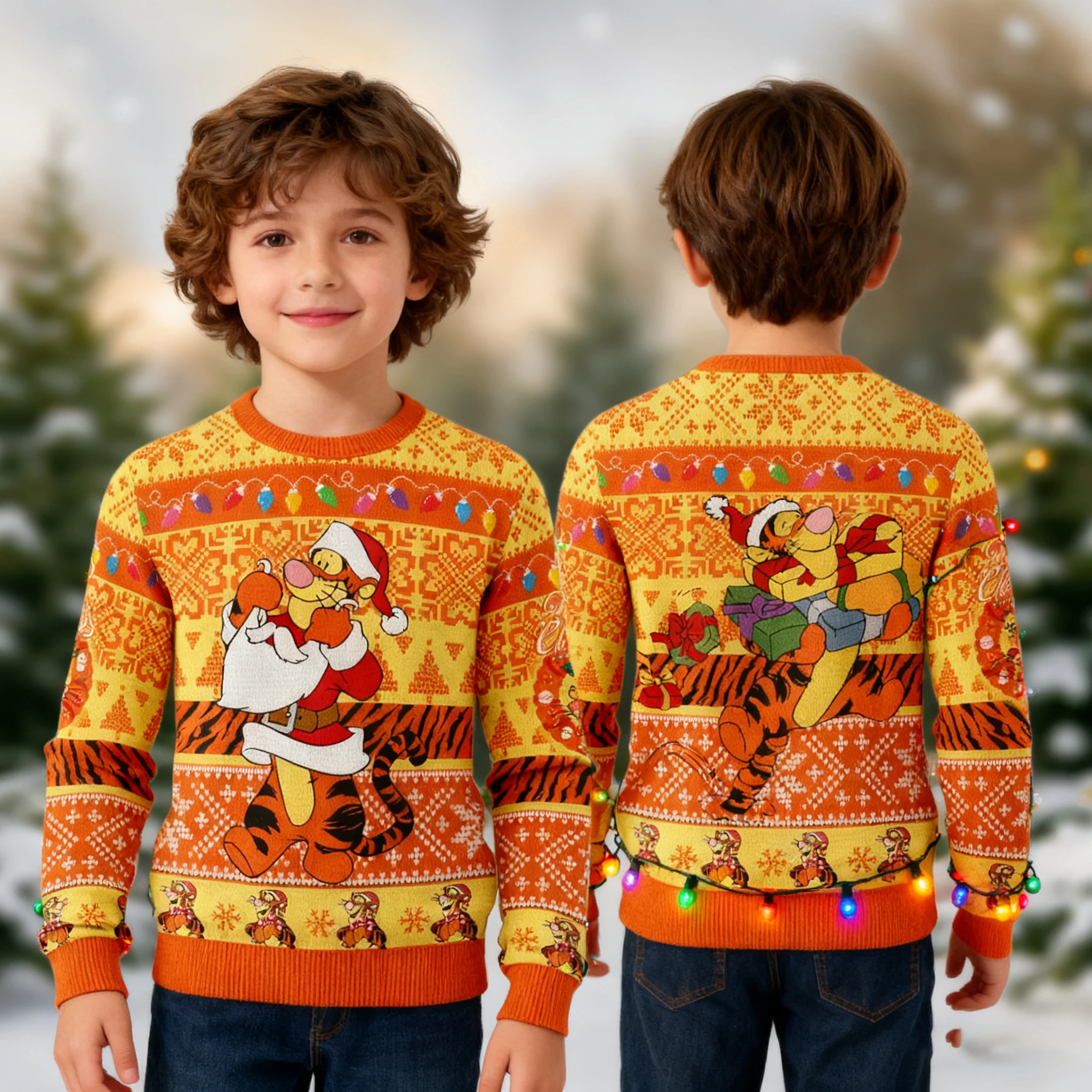 

Christmas Party Outfit Disney Tigger Kids Pullover Sweatshirt New Autumn Winter Soft Long Sleeve Top for Daily Home