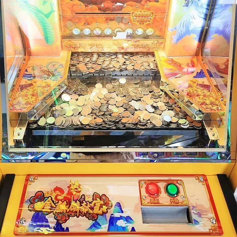 Coin Pusher Arcade Game Machine LED Light Multi-Layer Fun Coin Drop Game for Amusement Parks and Arcades