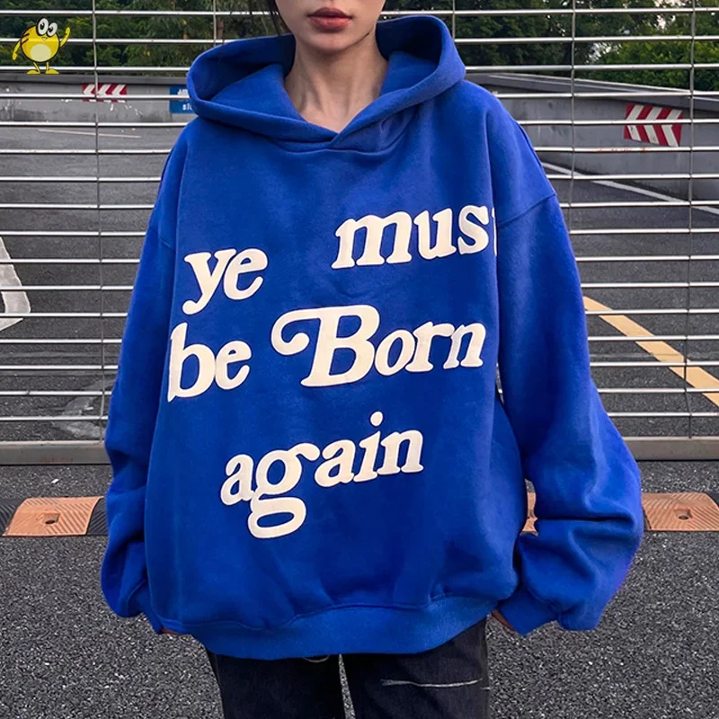 

Foam Letter Logo Kanye West Oversized Hoodies Men Woman 1:1 Good Quality Vintage Terry Hooded Pullovers CPFM Sweatshirts Plush