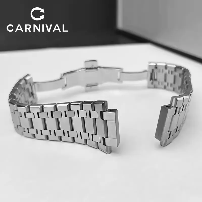 Stainless Steel Watch Band Strap Wristwatch Bracelet Replacement Band for CARNIVAL I&W 589G 618G 619G 680G 782G 793G 8092G Watch