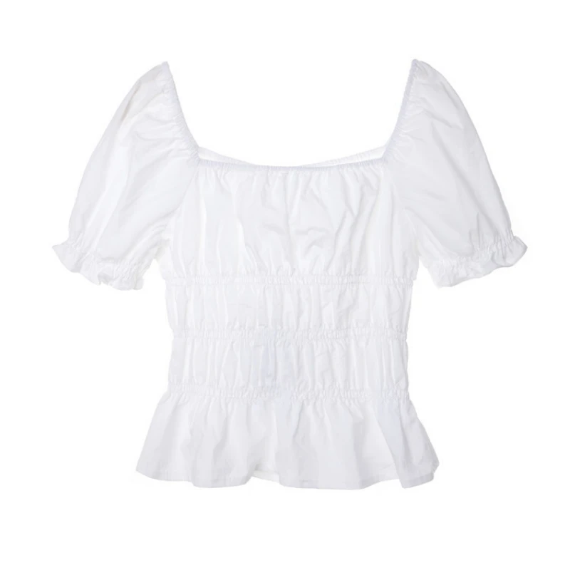 Chemises à manches bouffantes blanches coréennes pour femmes, groupe de filles Kpop, Crop Y-Women, Interdit Outfits, Festival Clothing, Stage Costume, Jazz Dancewear