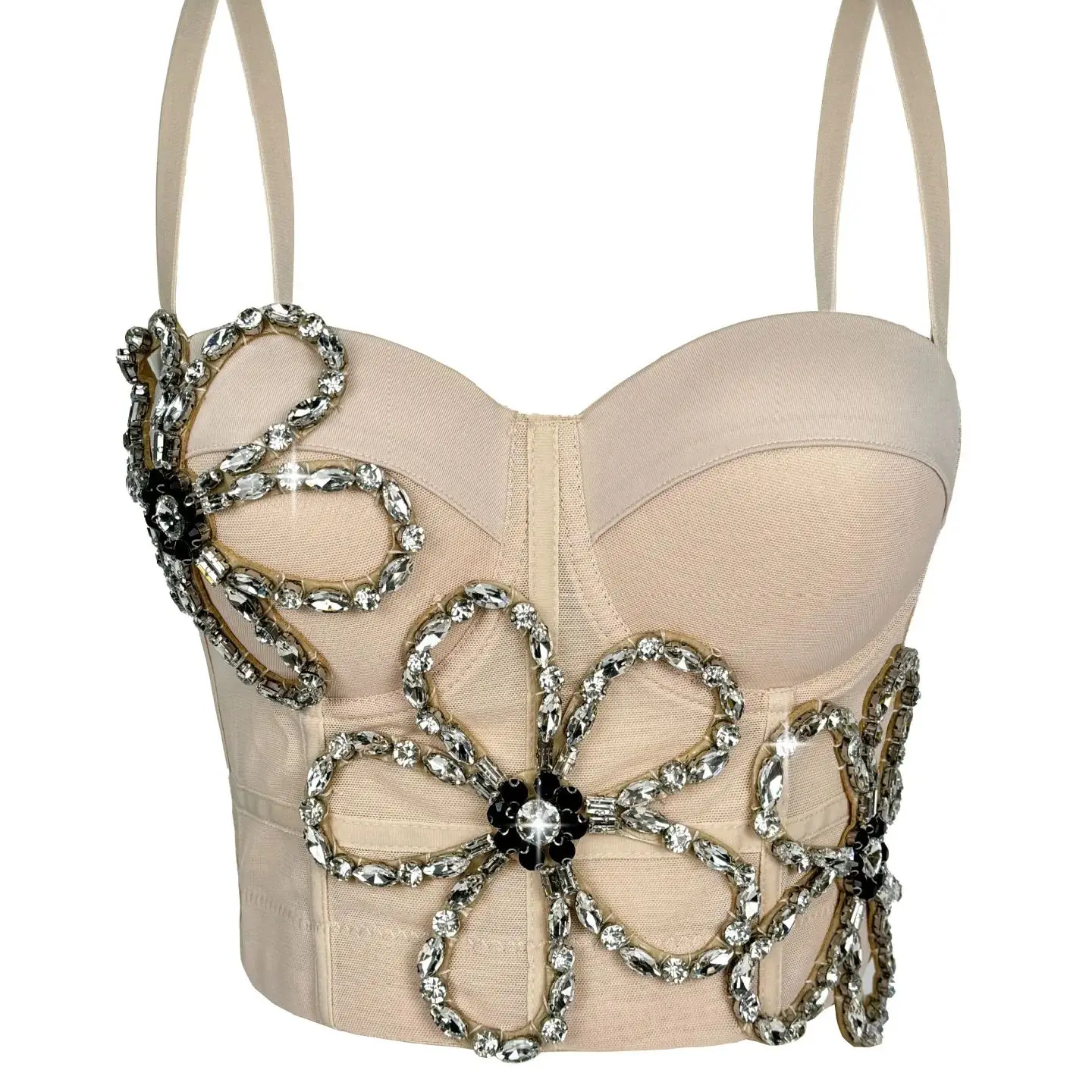

New Rhinestone Bras Top Sexy Underwear Vest Halter Top Fashion Night Out Corset Y2k Party Cute Clothes Rave Bustier Summer Women