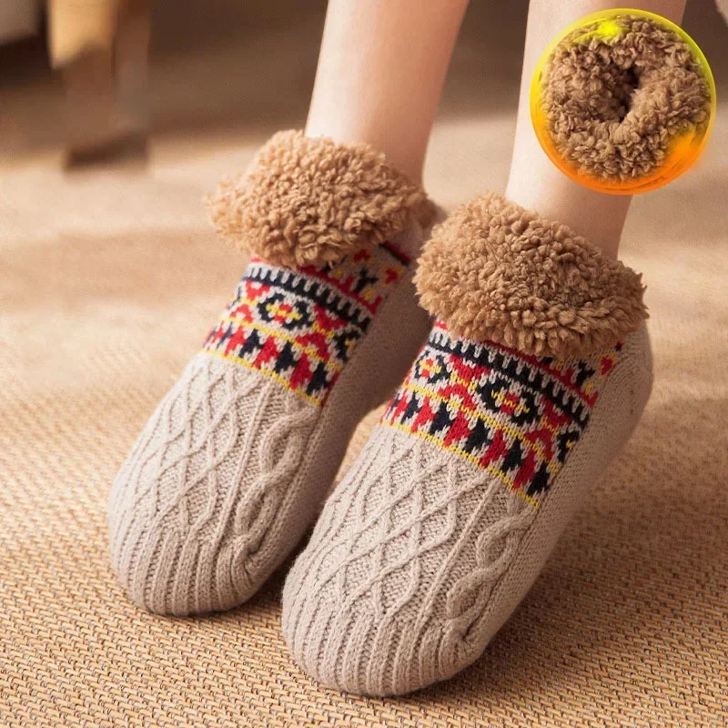 Fall and Winter Floor Socks Home Warm Women Men Socks Snow Socks Sleep Carpet Socks Slippers Socks Men Non-Slip Yoga Socks 2024