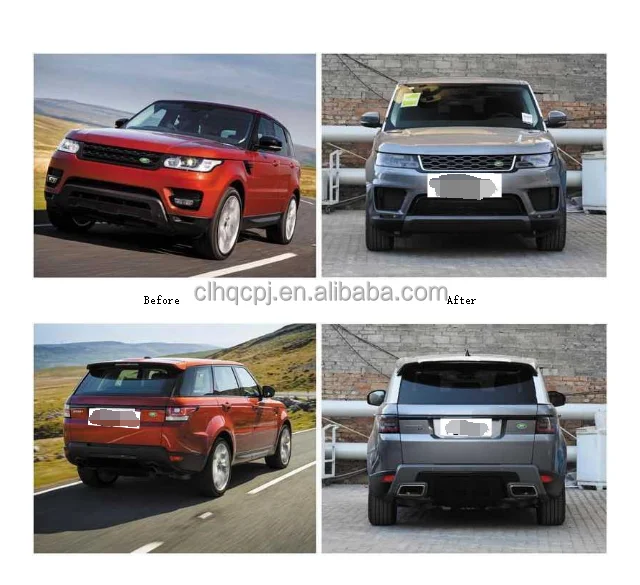 For RR Sport 2014-2017 Upgrade to 2018-2022 OE Style Front and Rear Bumper Completely Old Upgrade to New Body Kit