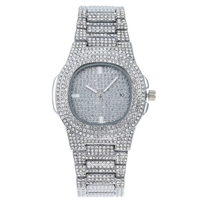 

Factory Luxury Diamond The Highest Quality Mechanical Movement Fully Iced Out Watch VVS Moissanite Watch