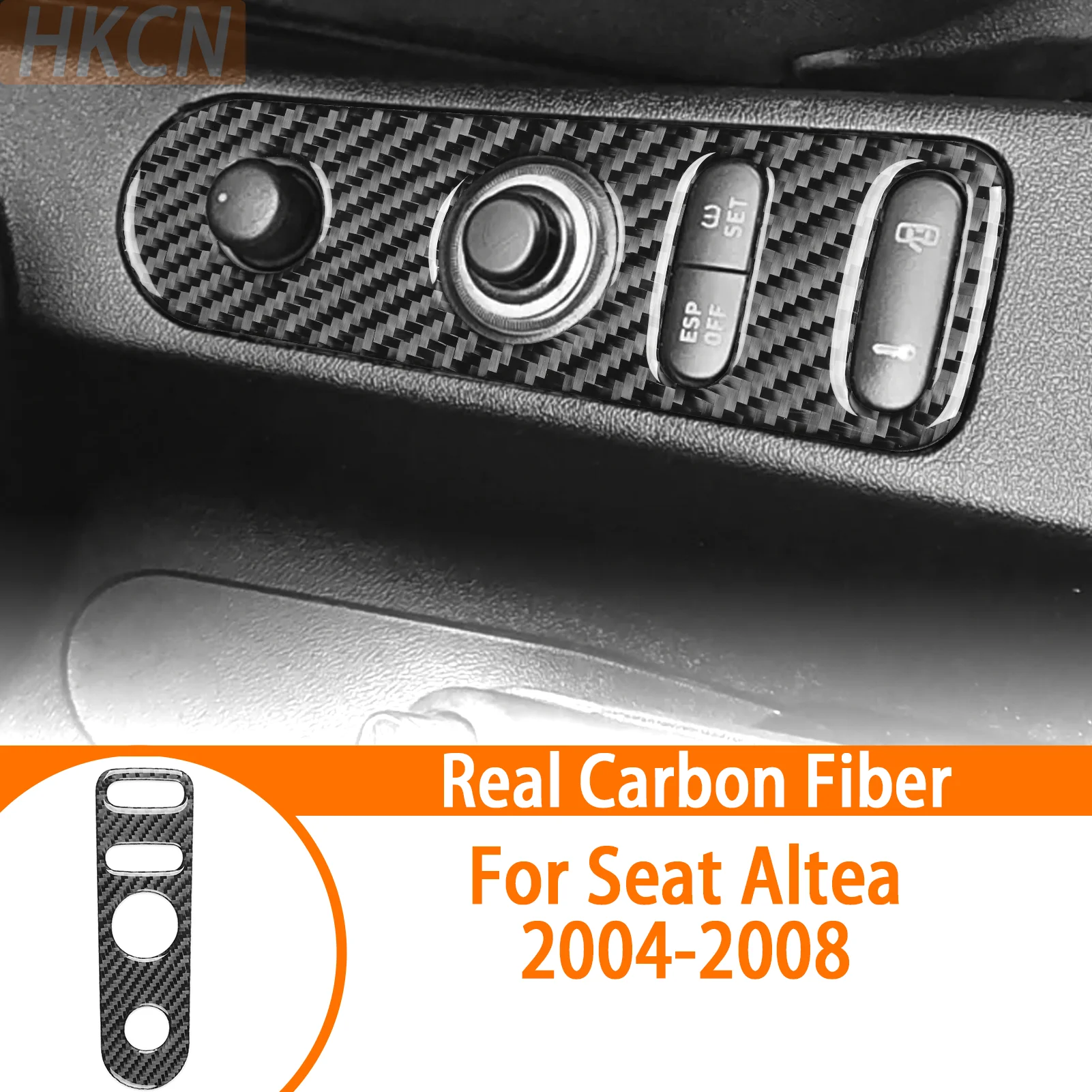 Carbon Fiber Car Inner Accessories Rearview Mirror Adjustment Switch Panel Frame Trim for Seat Altea 2004 2005 2006 2007 2008