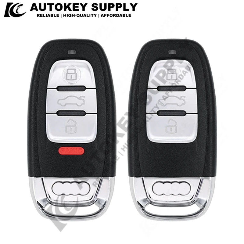 3/4 Buttons Car Remote Smart Key Shell ForAudi A4L A3 A4 A5 A6 A8 Quattro Q5 Q7 2007-2016 Replacement Uncut Key Blade AKADS125