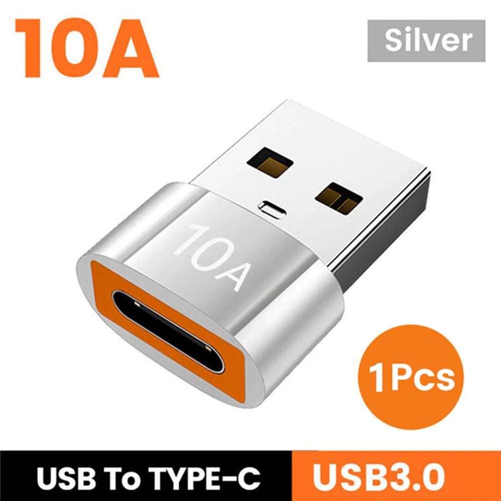 USB 3.0 10A USB-auf-Typ-C-OTG-Konverter, Typ-C-auf-USB-Adapter, USB-Buchse auf USB-C-Stecker, schneller Ladeadapter für Xiaomi Macbook Laptops