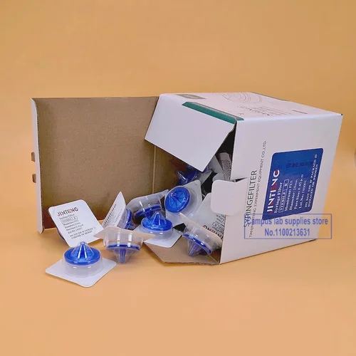 Imagen 2 del producto Filtro de jeringa estéril, membrana de Nailon/PES/ PTFE, equipo de laboratorio de química, 0.22um/0.45um, 50 piezas, 1 caja