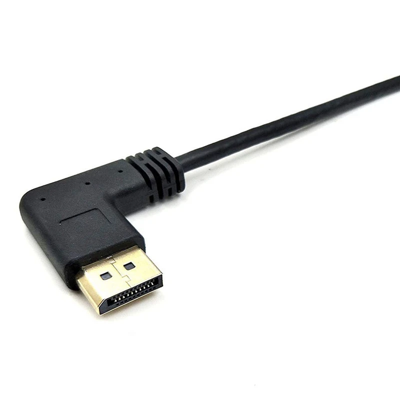 2X DP To DP Cable, 12 Inch / 30Cm Right Angle 90 Degree Displayport (DP) Male To Displayport (DP) Female