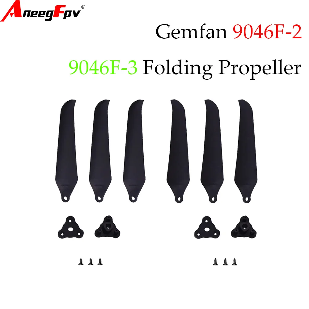 1 Pair Gemfan 9046F-2 2-Blade & 9046F-3 3-Blade 9Inch Folding Propeller, Aluminum /Glass Fiber Nylon for Professional Drones
