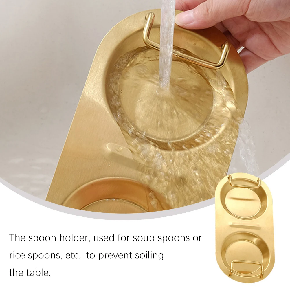 

Corrosion-Resistant Spoon Stand Stainless Steel Spoon Rest Multi-Functional Utensils Holder Kitchen Essentials