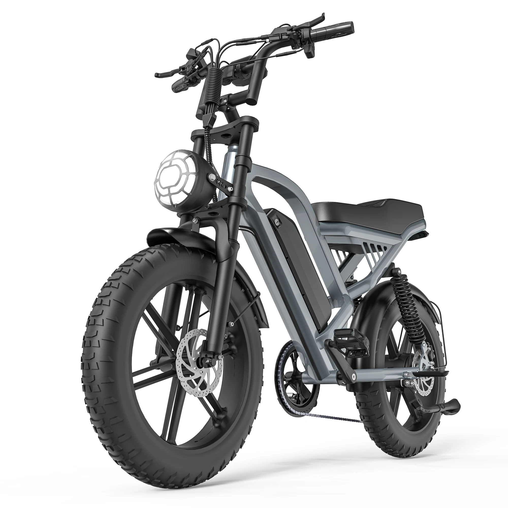 750W Fat Tire Electric Bike for Adults, 48V 15Ah 720Wh Battery with 60-Mile Range, 100Nm Torque 28MPH Off-Road E-Bike, Dual Suspension & Disc Brakes All-Terrain Mountain Ebike