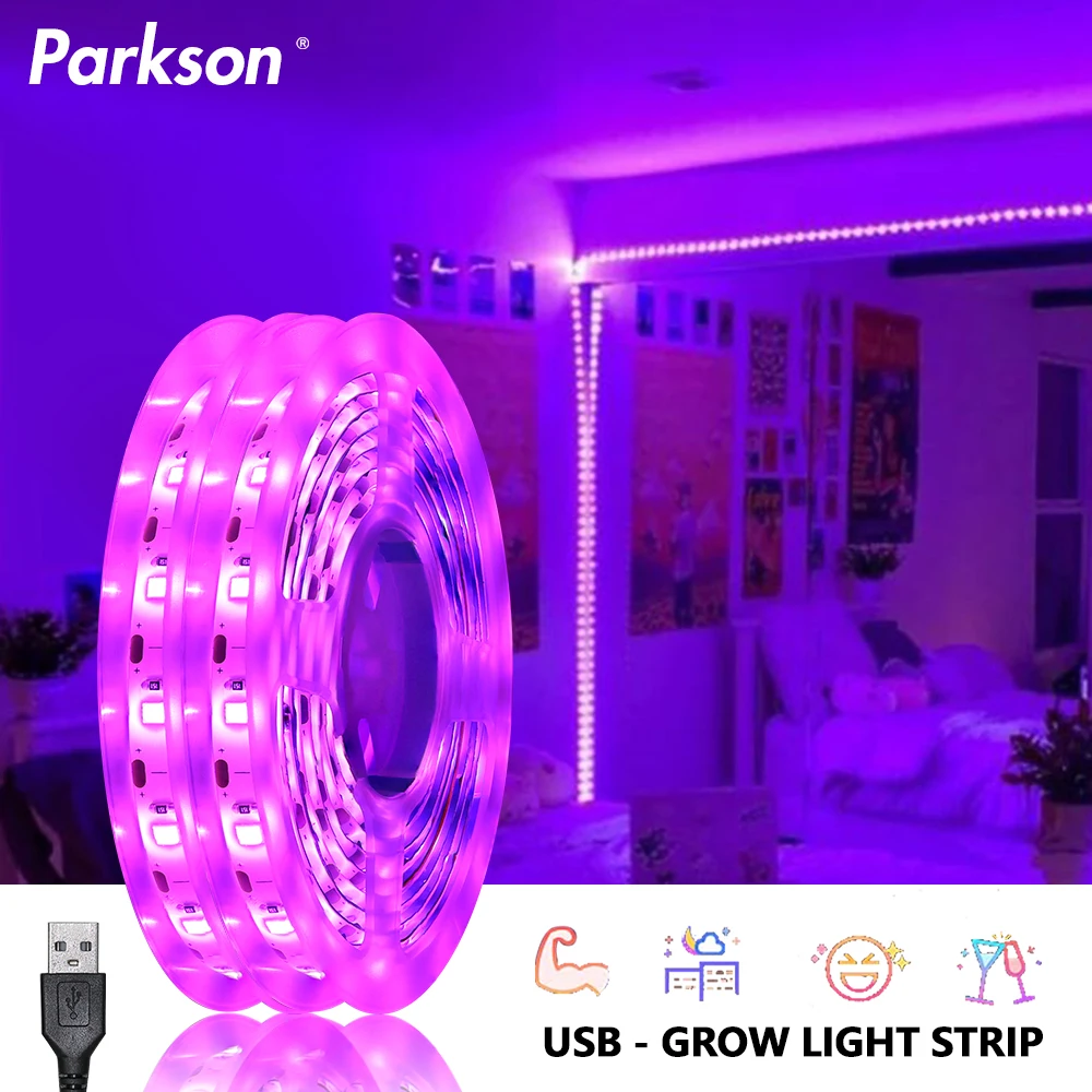 

USB LED Grow Light Full Spectrum Phyto Lamp DC 5V Plant Light Grow LED Strip Waterproof For Greenhouse Flower Seedling Grow Tent