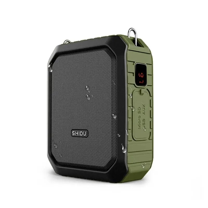 SHIDU M800 مضخم صوت محمول مع ميكروفون سلكي للمعلمين IPX5 مقاوم للماء سمّاعات بلوتوث 4400mAh قوة البنك
