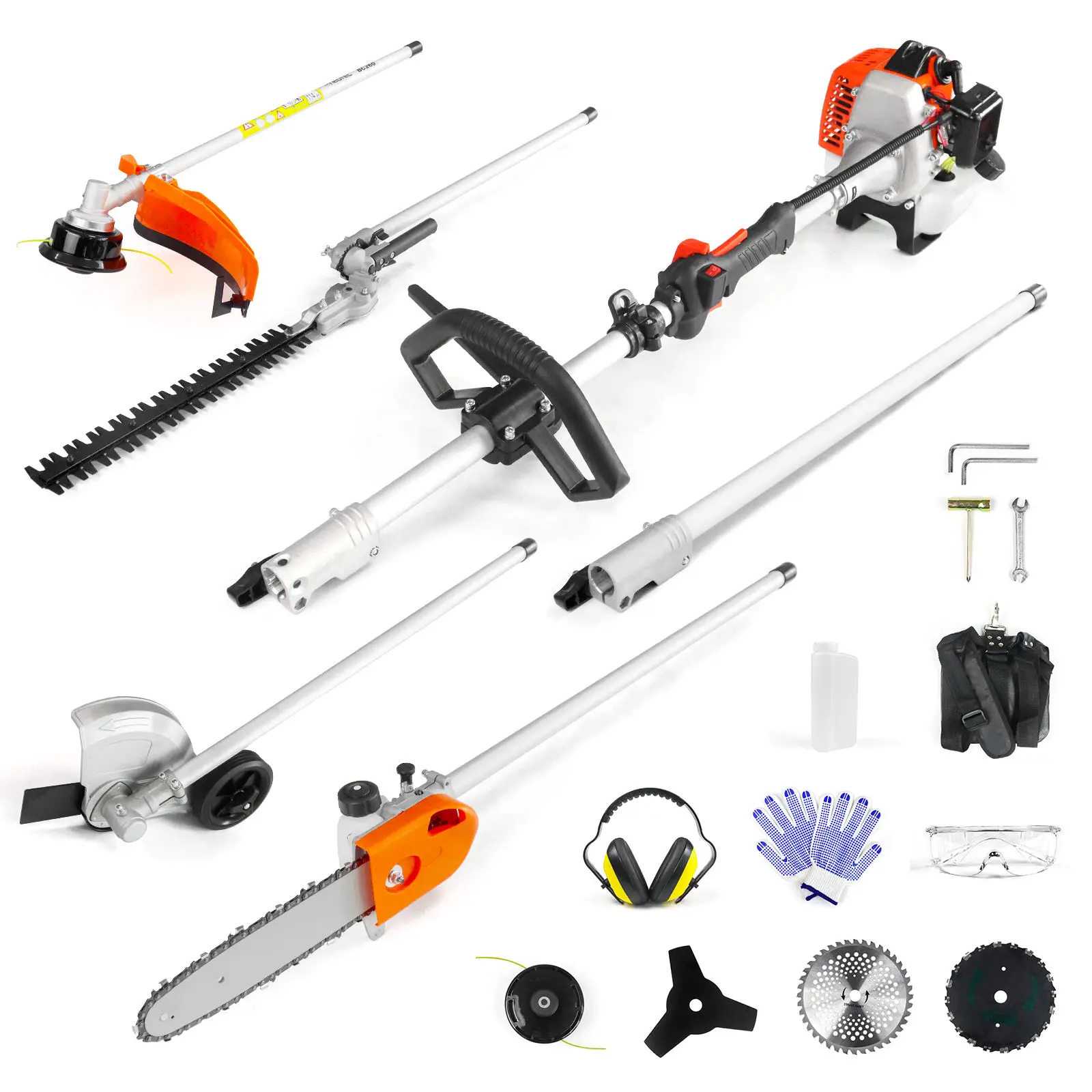 

Hot Selling in the US NEOTEC Multi Functional 6 in 1 Brush Cutter 26cc Gasoline Hedge Trimmer Pole Saw Grass Trimmer Lawn Mowers