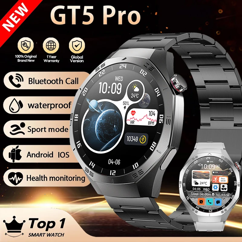 

2025 Original New Men Smart Watches AMOLED Full Screen GPS Motion Trajectory Bluetooth Calls Gift SmartWatch Waterproof Classic