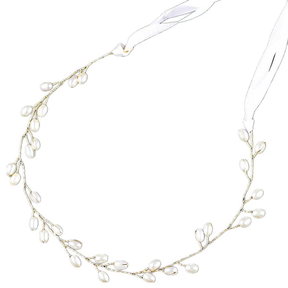 لؤلؤة الشعر الكرمة اليدوية الزفاف خوذة خفيفة الوزن الزفاف هيرباند قابل للتعديل كريستال الشعر التبعي للنساء الطرف #5