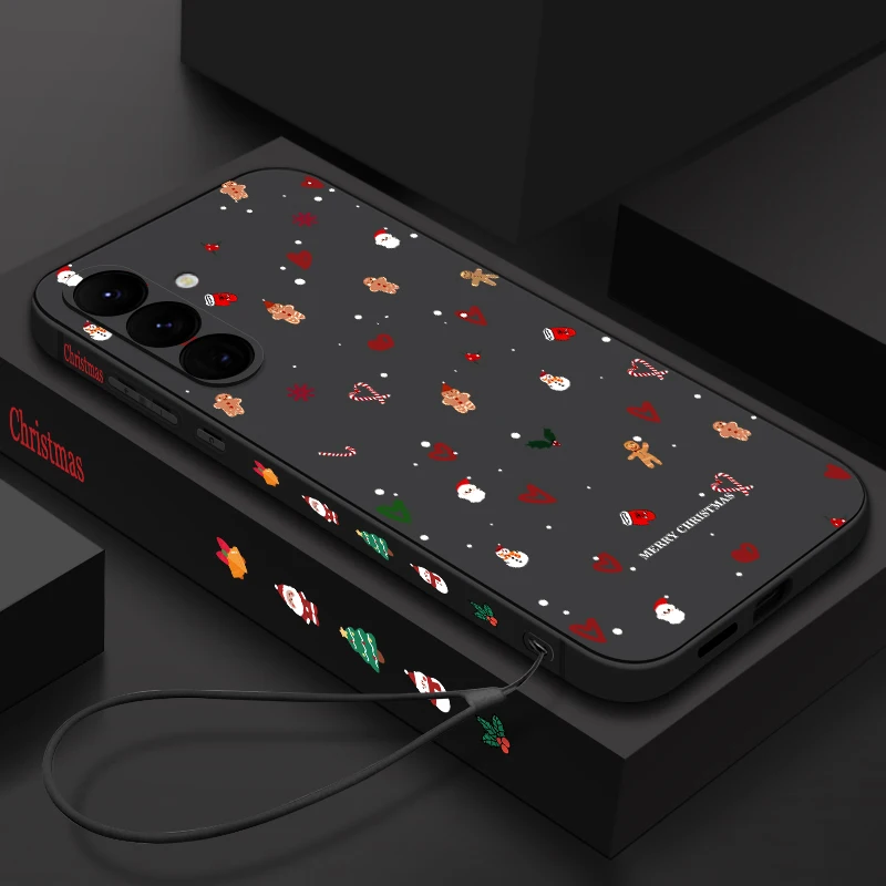 

Чехол с маленькими рождественскими элементами для Samsung Galaxy A56 A17 A15 A16 A55 A54 A36 A25 A34 A35 A14 A53 5G, мягкий чехол из ТПУ с ремешком для телефона