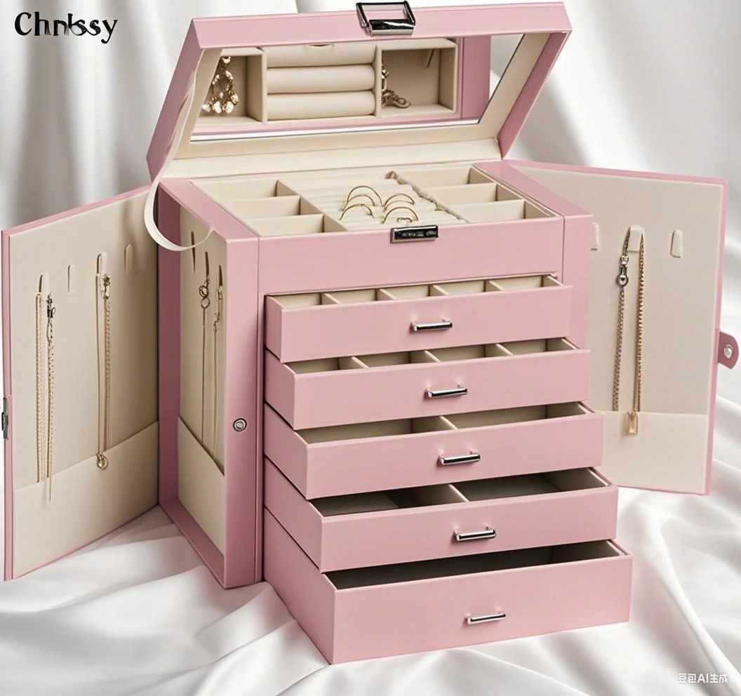 

PU Leather Jewelry Box Portable Travel Jewelry Box Necklace Earrings Ring Jewelry Organizer Display Case