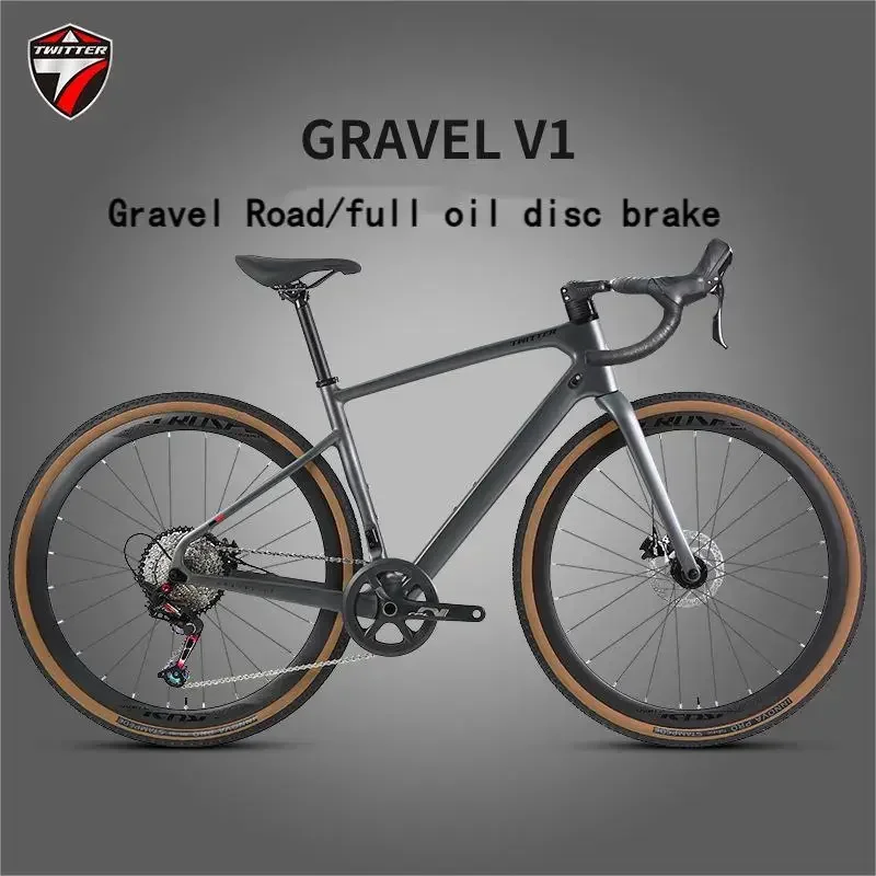 Witter GRAVEL-V1 carbon fibre road bike 40C wide tyres with 12-speed full oil disc