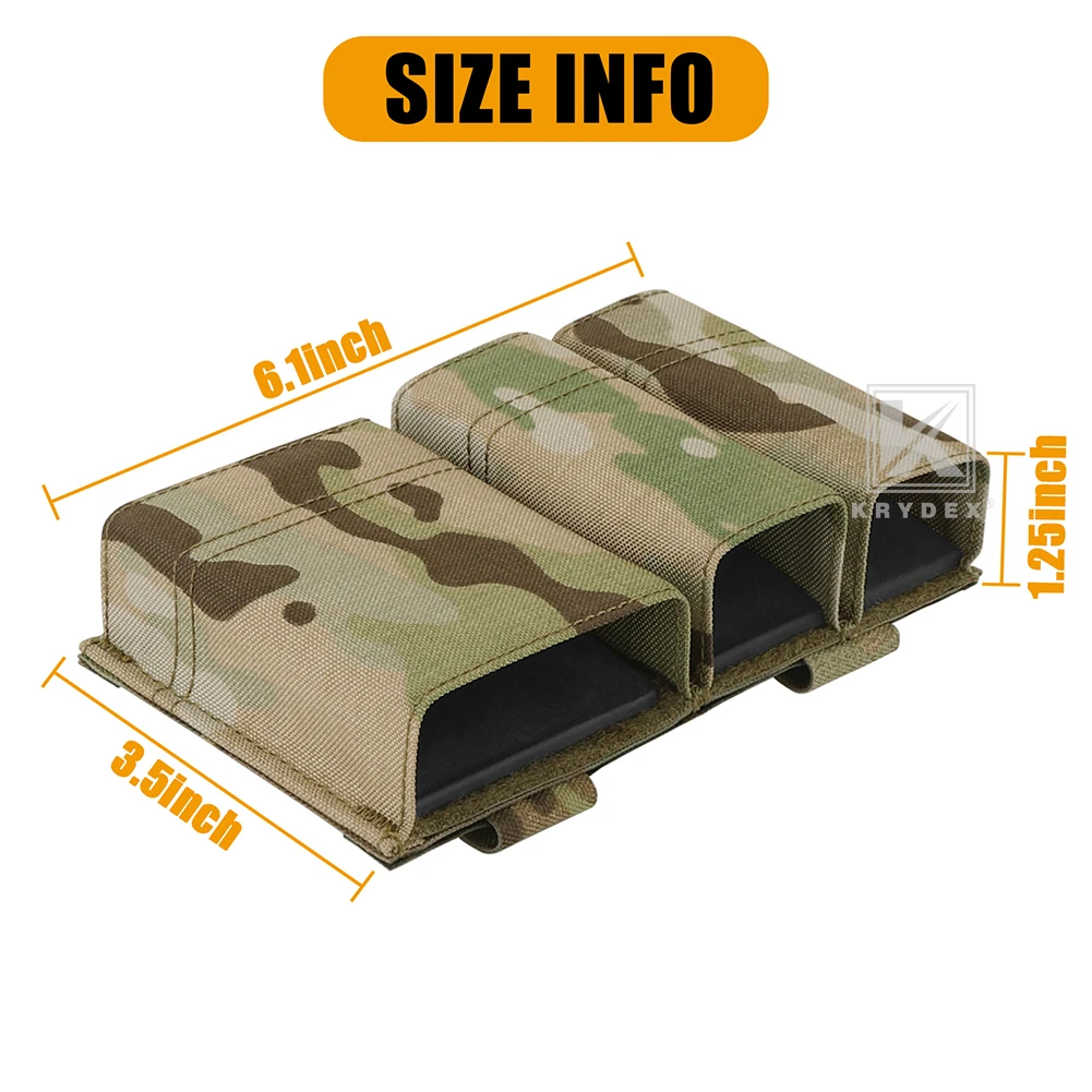 KRYDEX Tactical 556 Mag Pouch & Double 9mm Pistol Magazine Pouch MOLLE Open-Top Modular Tool Bags Hunting Airsoft Accessories view 6