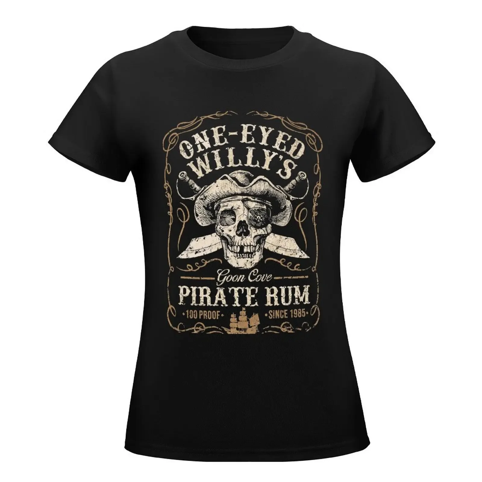 One Eyed Willy's Goon Cove Pirate Rum T-Shirt summer clothes Blouse summer top plus size t shirts for Women loose fit