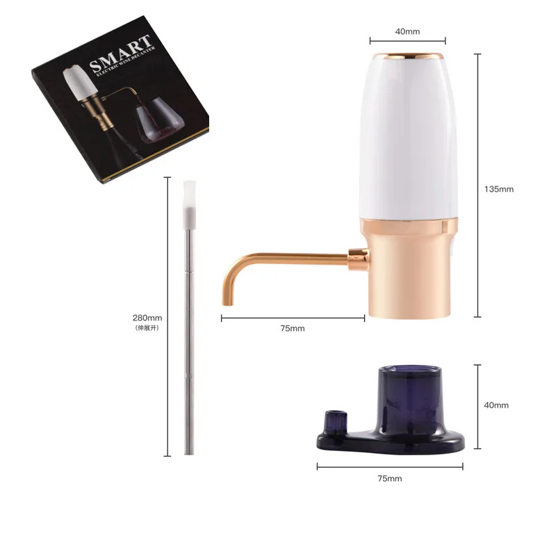 مبرد النبيذ الكهربائي 1 قطعة سريع الاستيقاظ مدفق النبيذ USB شحن موزع النبيذ الأحمر حفلة عيد ميلاد حفل زفاف المنزلية #6