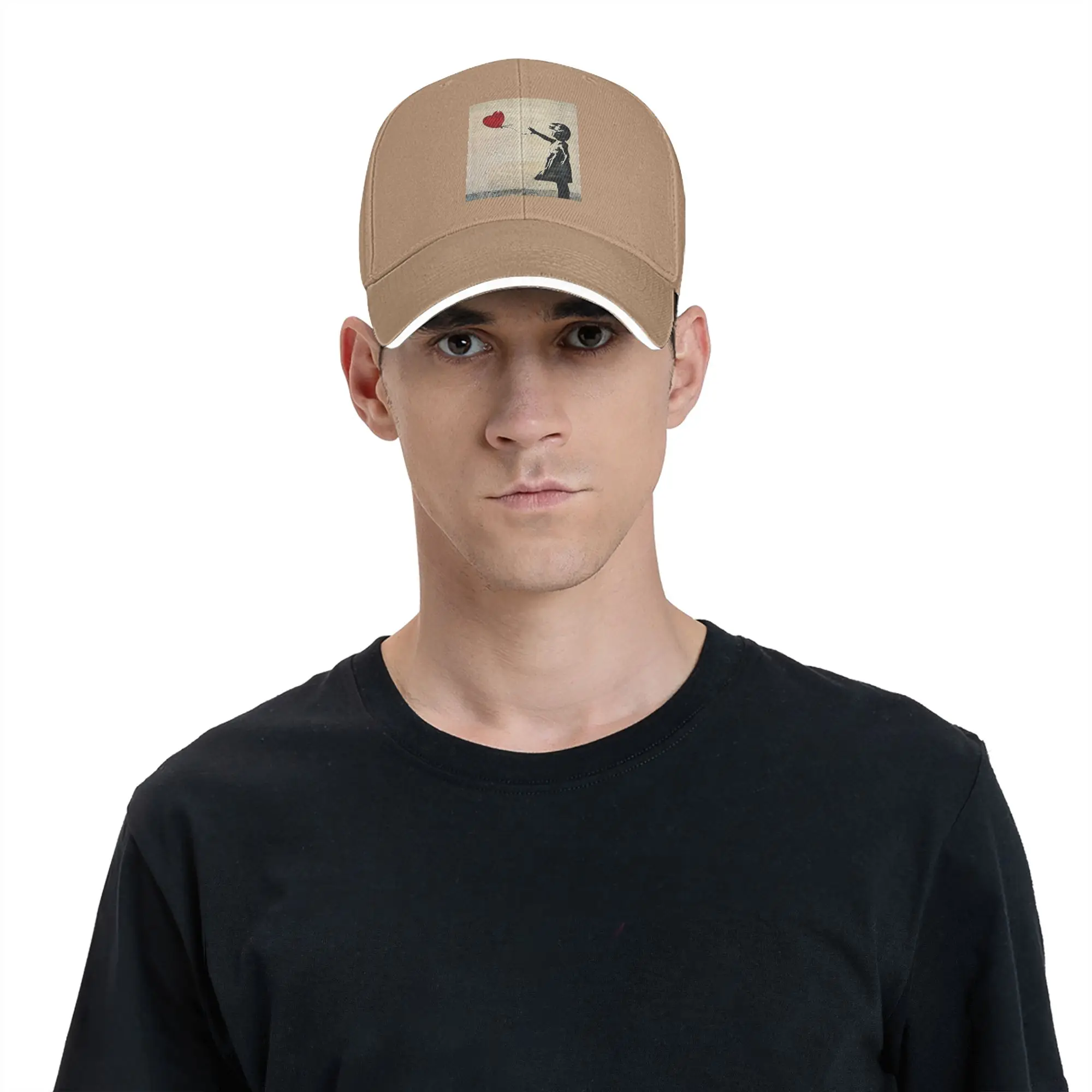 Banksy's Girl with a Red Balloon Cap Casual Baseball Caps Adjustable Hat Hip Hop Summer Unisex Baseball Hats Customizable