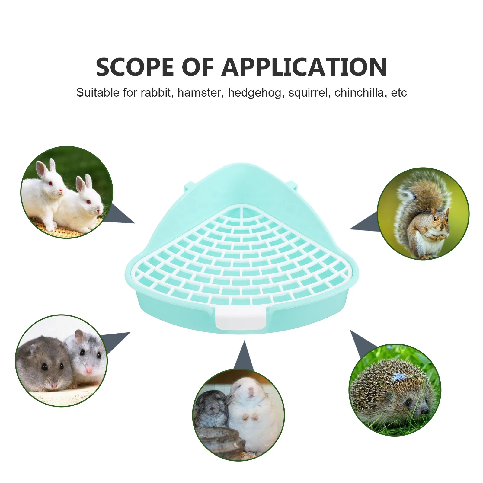 

Triangle Pet Potty Rabbit Hamster Toilet Blue Plastic Easy Reusable Small Animals House Litter Box Indoor