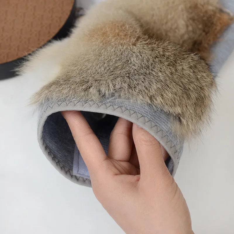 Knee Pad Leg Warmer Solid Natural Rabbit Fur Women Knee Sleeve Leg Warmer Knee Pads For Winter